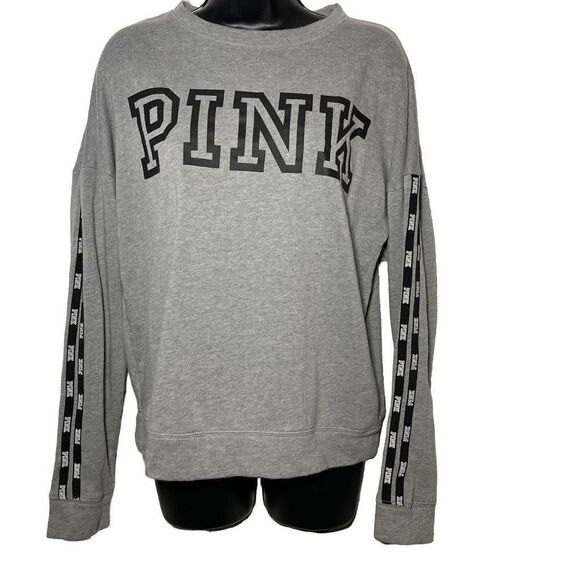 PINK Victoria's Secret Tops - PINK Lightweight Grey Crewneck Sweatshirt